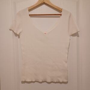 Joe Fresh Cream V-Neck Women's Top